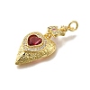 Brass Rhinestone Pendants KK-V002-04G-2