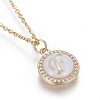 Brass Initial Pendant Necklaces NJEW-I230-24G-F-3
