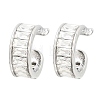304 Stainless Steel Rhinestone Cuff Earrings for Women EJEW-A161-06P-01-2