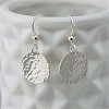 Hammered Textured Flat Round Alloy Dangle Earrings FS-WG8537A-01-2