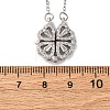 Clover 304 Stainless Steel Rhinestone Pendant Necklaces for Women NJEW-M107-03P-3