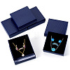 5Pcs Rhombus Textured Cardboard Jewelry Packing Boxes with Sponge Inside CBOX-TA0001-18C-1