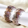 Oval Natural Amethyst Lace Agate Beads Stretch Bracelets for Women Men BJEW-C097-04A-3