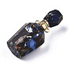 Assembled Synthetic Pyrite and Imperial Jasper Openable Perfume Bottle Pendants G-R481-15A-3