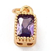 Real 18K Gold Plated Brass Inlaid Cubic Zirconia Charms LS-ZIRC-L100-075G-01-2