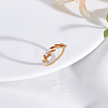 1Pc Brass Micro Pave Cubic Zirconia Cuff Rings for Women RJEW-LP0002-23C-3
