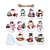 24Pcs UV Single Face Printed Wood Pendant Decorations WOOD-N020-35-1