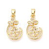 Brass Micro Pave Clear Cubic Zirconia European Dangle Charms Bails KK-N276-17G-1