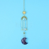 Amethyst Moon Sun Catcher Hanging Ornaments HJEW-PW0002-11J-1