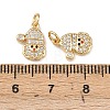 Christmas Brass Micro Pave Cubic Zirconia Charms KK-L255-18G-04-3
