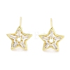 Brass Micro Pave Clear Cubic Zirconia Studs Earring for Women EJEW-S217-F05-1