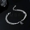 304 Stainless Steel Initial Pendant Cuban Link Chain Necklaces FS-WGB15F2-25-1