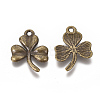 Ireland Tibetan Style Alloy Shamrock Pendants TIBEP-EA11722YKG-AB-LF-2