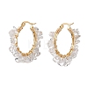 3 Pairs 3 Size Natural Quartz Crystal Chips Hoop Earrings EJEW-JE05710-03-4