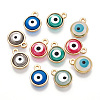 Epoxy Resin Enamel Evil Eye Charms RESI-T045-031A-1