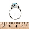 925 Sterling Silver Micro Pave Cubic Zirconia Finger Rings RJEW-B134-01B-06-5