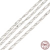 Rhodium Plated 925 Sterling Silver Figaro Chains STER-F052-15P-1
