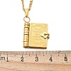 304 Stainless Steel Book Pendant Necklaces for Women NJEW-U037-01A-G-5