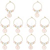 Flat Round with Number 0~9 Alloy Enamel Wine Glass Charms AJEW-SC0002-04-1