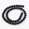 Natural Black Agate Bead Strands G-H056-10mm-2