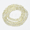 Electroplate Transparent Glass Beads Strands EGLA-A034-T6mm-H21-3
