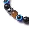 Round Gemstone Beaded Stretch Bracelets BJEW-JB11005-04-4