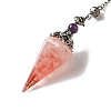 Natural Rose Quartz Dowsing Pendulum Big Pendants G-H285-02P-12-3