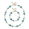 Starfish & Turtle Synthetic Turquoise Beaded Necklace & Bracelet Sets SJEW-JS01385-02-2