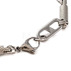 Tarnish Resistant 304 Stainless Steel Column & Oval Link Chain Bracelets BJEW-B078-85P-3