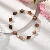Natural Black Moonstone Beaded Stretch Bracelets for Women BJEW-JB12792-1