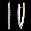 Brass Cubic Zirconia Angular Hoop Earrings EJEW-BB33878-2