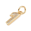 Brass Micro Pave Clear Cubic Zirconia Charms KK-G544-04G-3