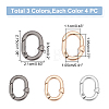 WADORN 12Pcs 3 Styles Alloy Spring Gate Rings FIND-WR0008-94-2