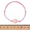 4Pcs 4 Colors Ocean Dyed Synthetic Turquoise Sea Turtle Beaded Adjustable Waxed Polyester Cord Bracelets for Women BJEW-JB14243-04-5