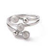 Non-Tarnish 304 Stainless Steel Round Ball Finger Ring for Women RJEW-D120-13B-P-2