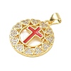 Religion Cross Brass Micro Pave Clear Cubic Zirconia Pendants CU-CBA83A6-03C-G-3