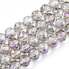 Electroplate Transparent Glass Beads Strands EGLA-N002-34C-C06-1