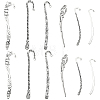 SUNNYCLUE 12Pcs 6 Style Tibetan Style Alloy Bookmarks Findings with Hole FIND-SC0006-56-1