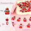90Ppcs 3 Styles Valentine's Day Glass Pendants PALLOY-CJ00117-8