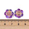 Baking Paint and Golden Metal Enlaced Glass Beads DGLA-T004-10D-3