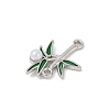 Alloy Green Enamel Bamboo Shaped Connector Charms PALLOY-R151-74P-2