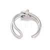 Non-Tarnish Simple Knotted 304 Stainless Steel Open Cuff Ring for Women Men RJEW-Z038-04P-3