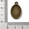 Oval Two-Sided Alloy Pendant Cabochon Settings X-PALLOY-N0088-15AB-NF-3