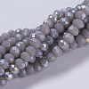 Electroplate Glass Beads Strands GLAA-F076-FR06-1