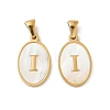 Natural Shell Oval with Initial Pendants STAS-I351-23G-I-1