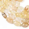 Natural Yellow Hematoid Quartz/Golden Healer Quartz Beads Strands G-G453-D15-01-4