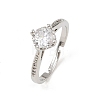 Brass Micro Pave Cubic Zirconia Finger Rings for Women RJEW-B153-01P-4