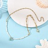 Natural Amazonite Teardrop Pendant Necklaces NJEW-JN06438-1