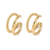 Two-layer C-Shaped Brass Cuff Earrings EJEW-G445-01G-4