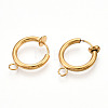 PVD Vacuum Plating 316 Surgical Stainless Steel Clip-on Hoop Earrings STAS-S101-13mm-01G-2
